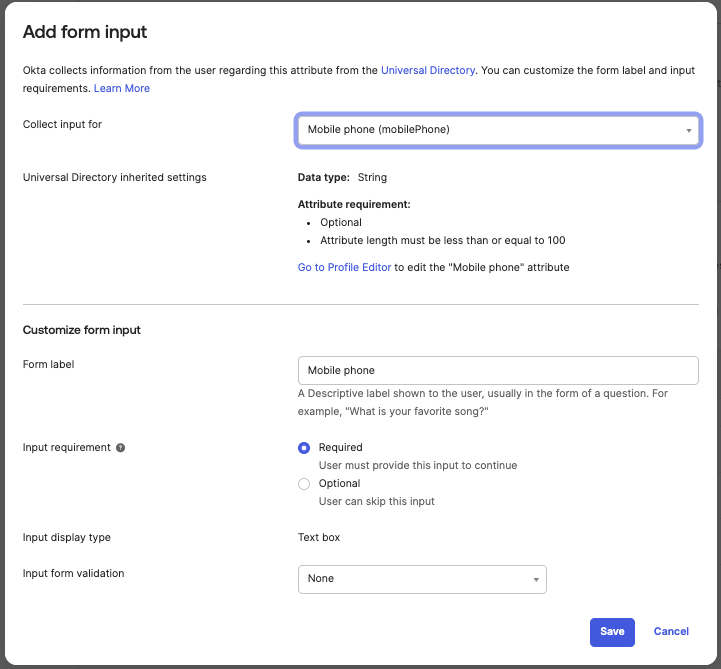 Add form input