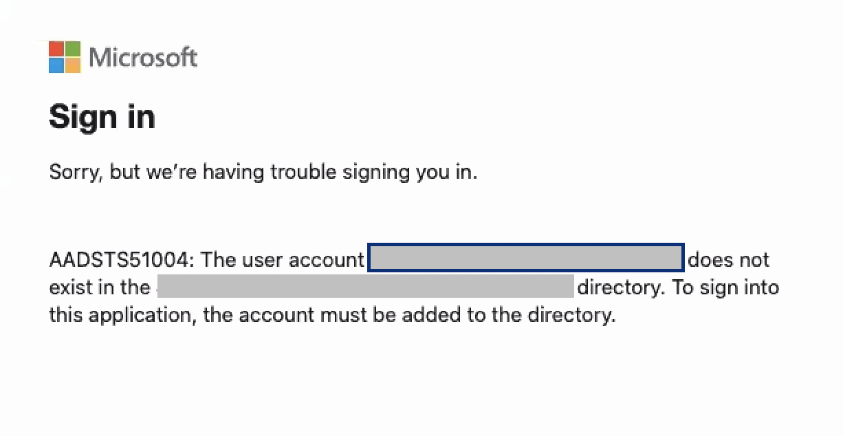 Error message