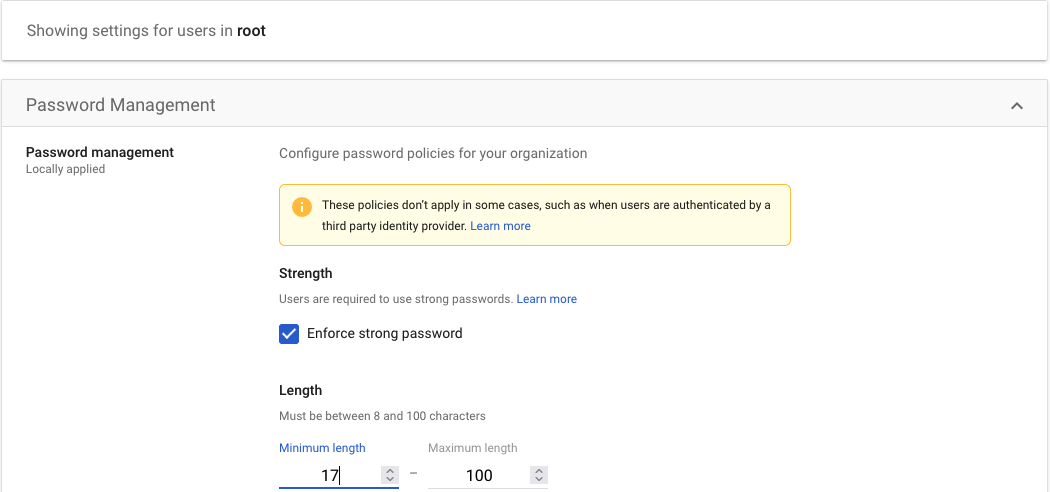 Google Workspace Password Management