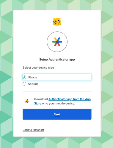 generic Authenticator App enrollment in Okta Classic
