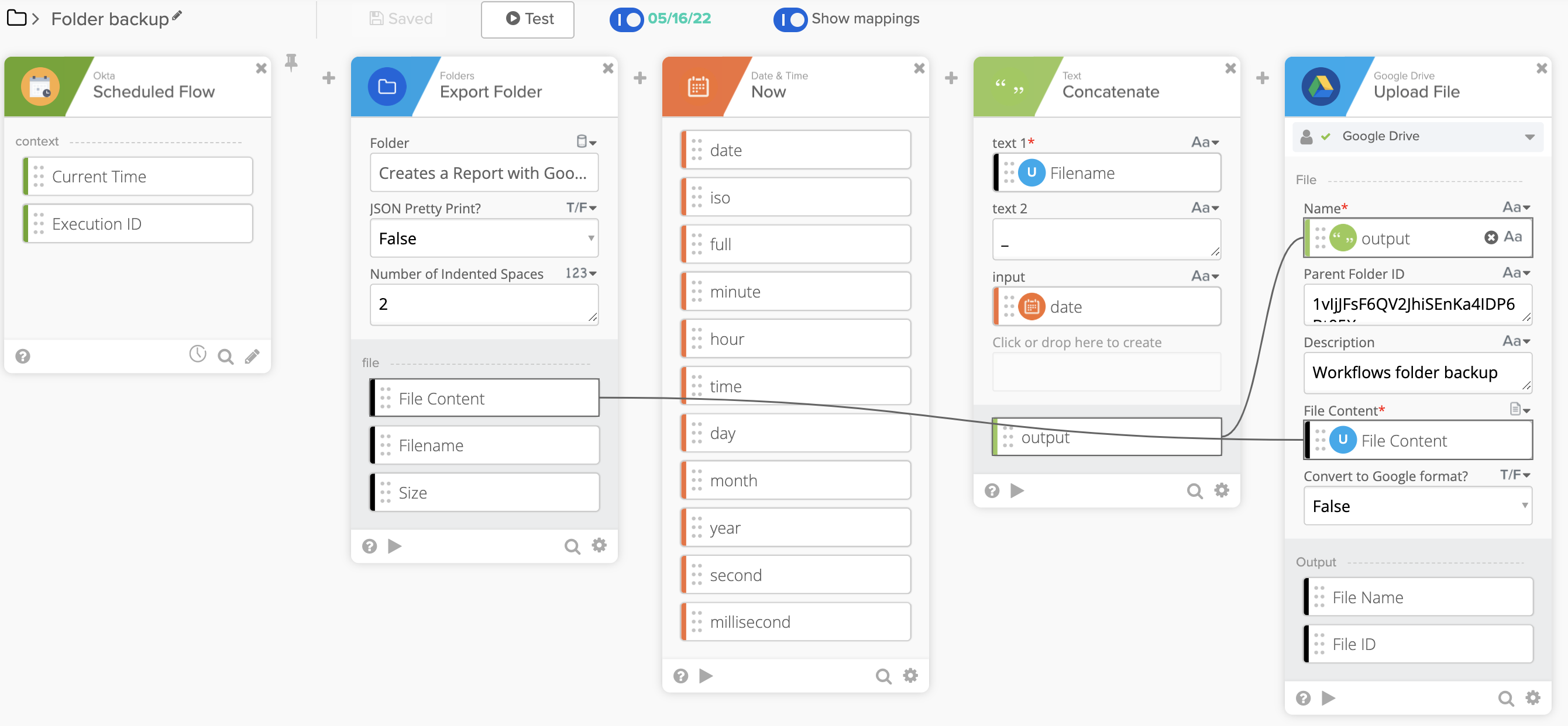 Folder backup to Google Drive