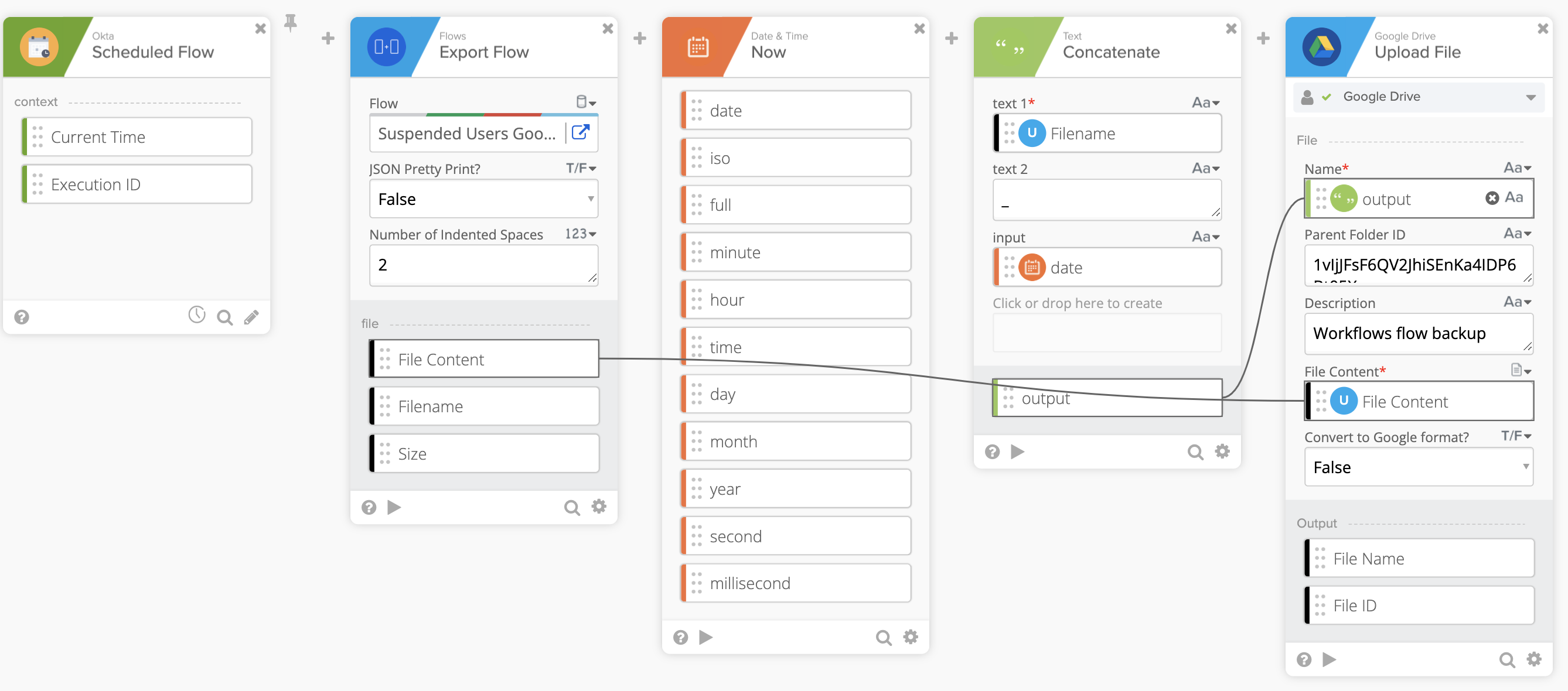 Flow backup to Google Drive