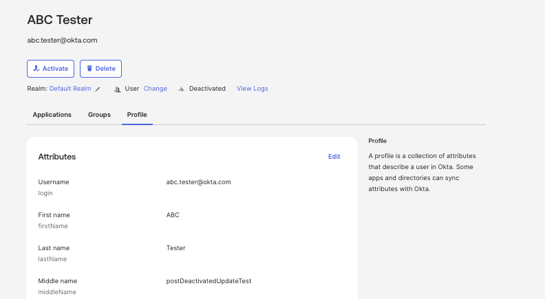 Manual User Profile Update