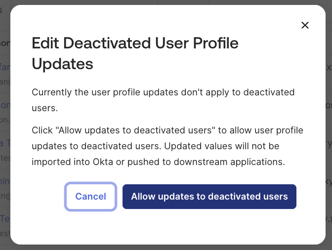 Allow updates to deactivated users