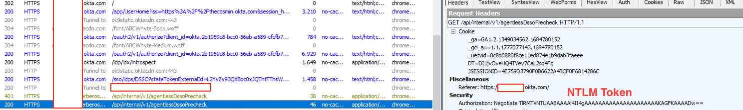 Fiddler trace (capturing HTTPS traffic)