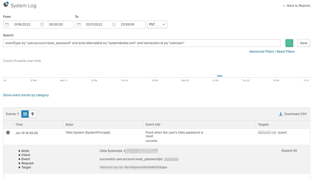 System Log query
