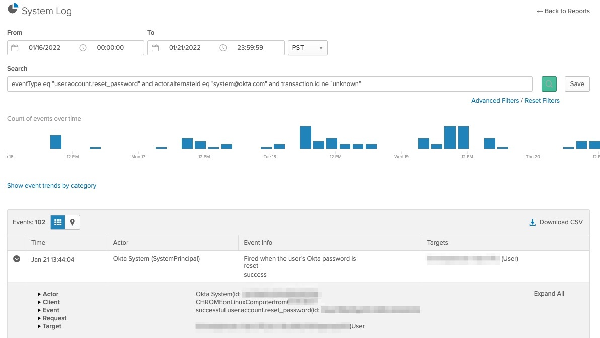 System Log query