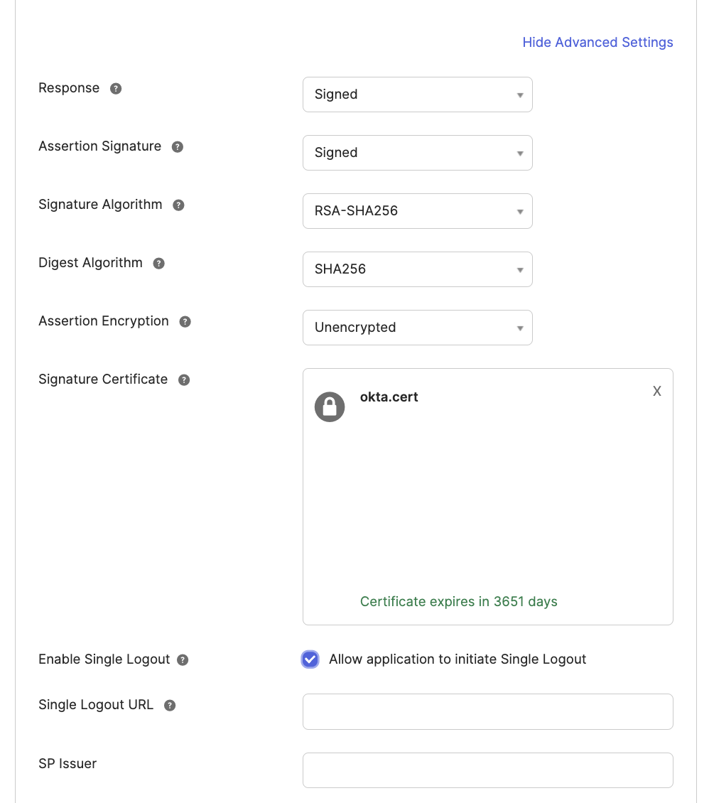 Salesforce settings