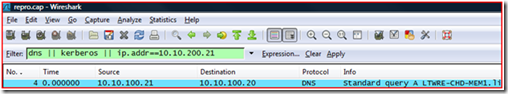 Wireshark trace