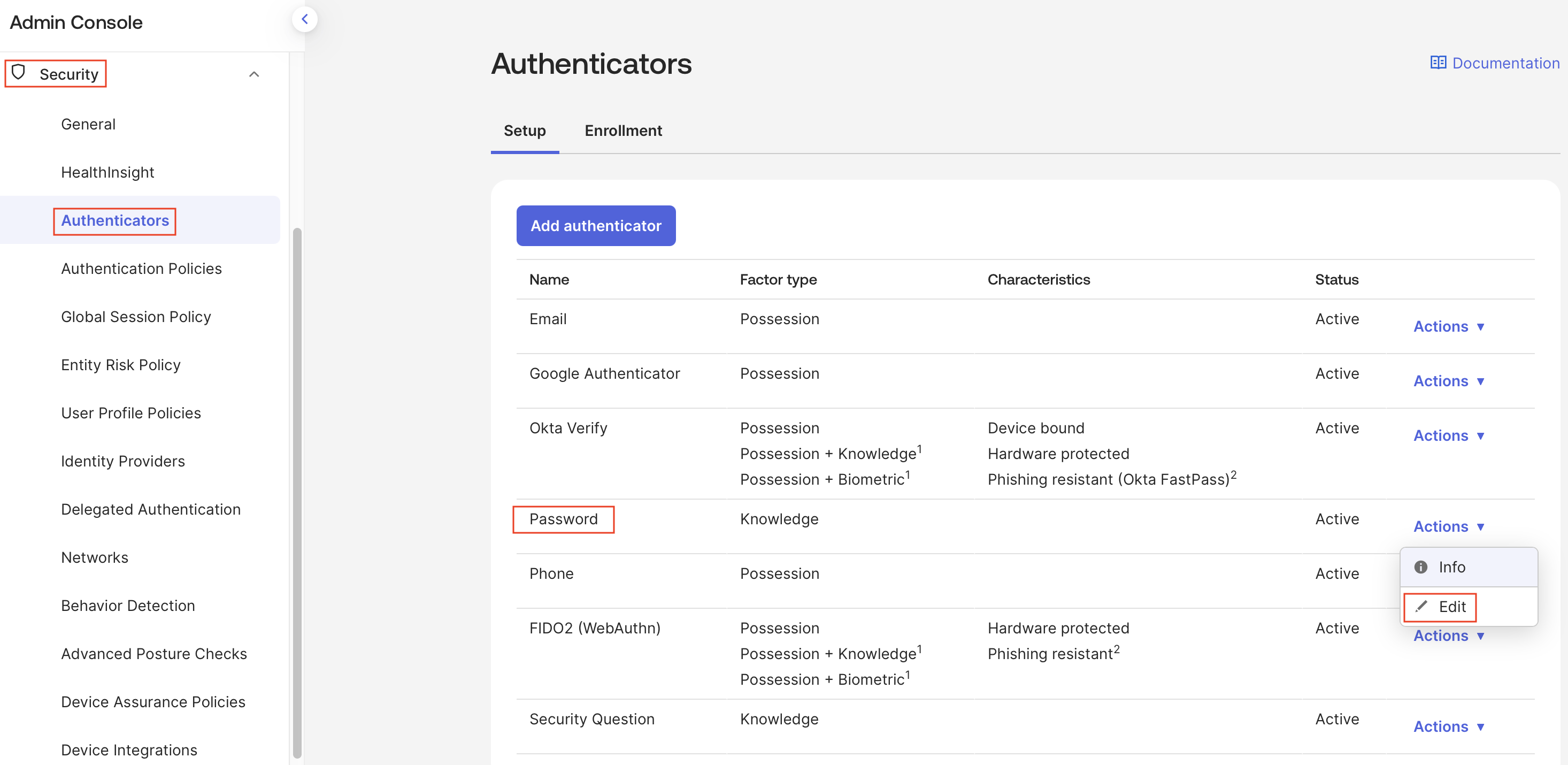 Password Authenticators