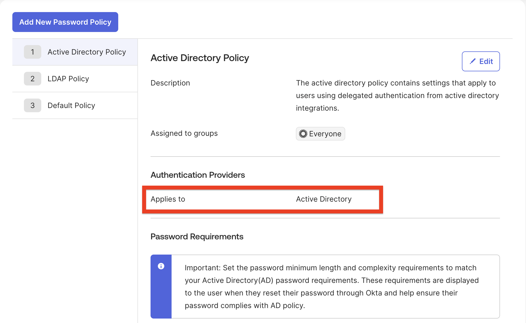 Password Policy
