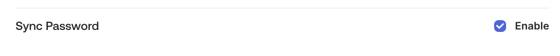 Example of sync password option enabled