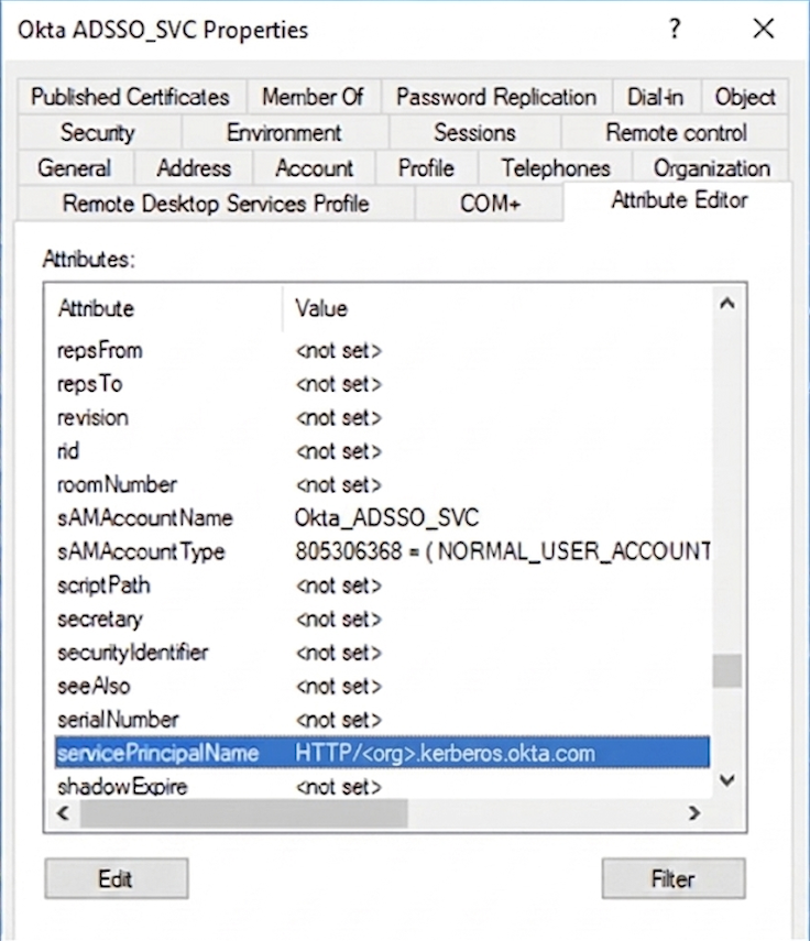 Image - ADSSO service account servicePrincipalName attribute.png