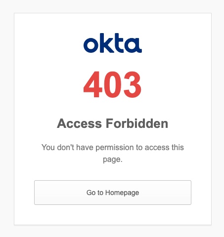 Okta 403 Access Forbidden Image