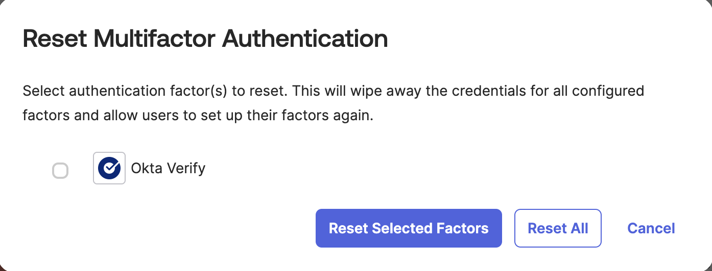 Reset Selected Factors