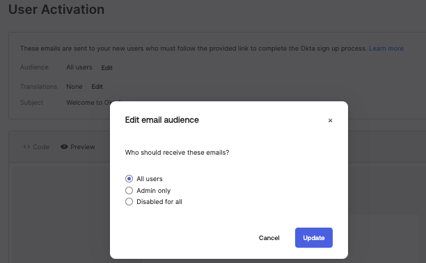 User activation