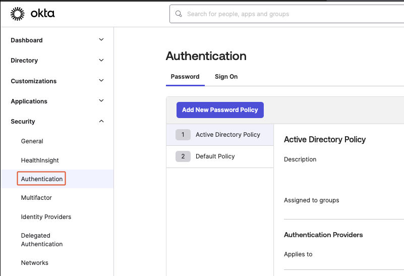 Okta Classic Authenticators Configuration