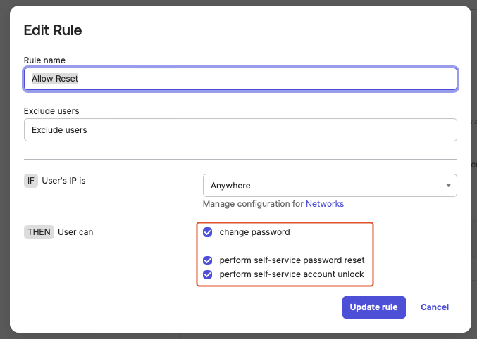 Okta Classic password policy rule configuration