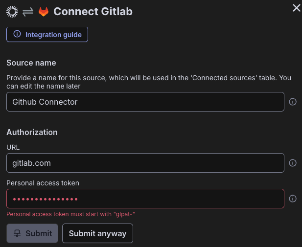 Connect gitlab