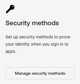 Manage security methods