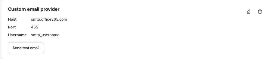 Custom email provider