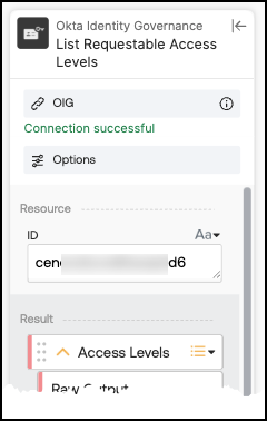 List Requestable Access Levels Card