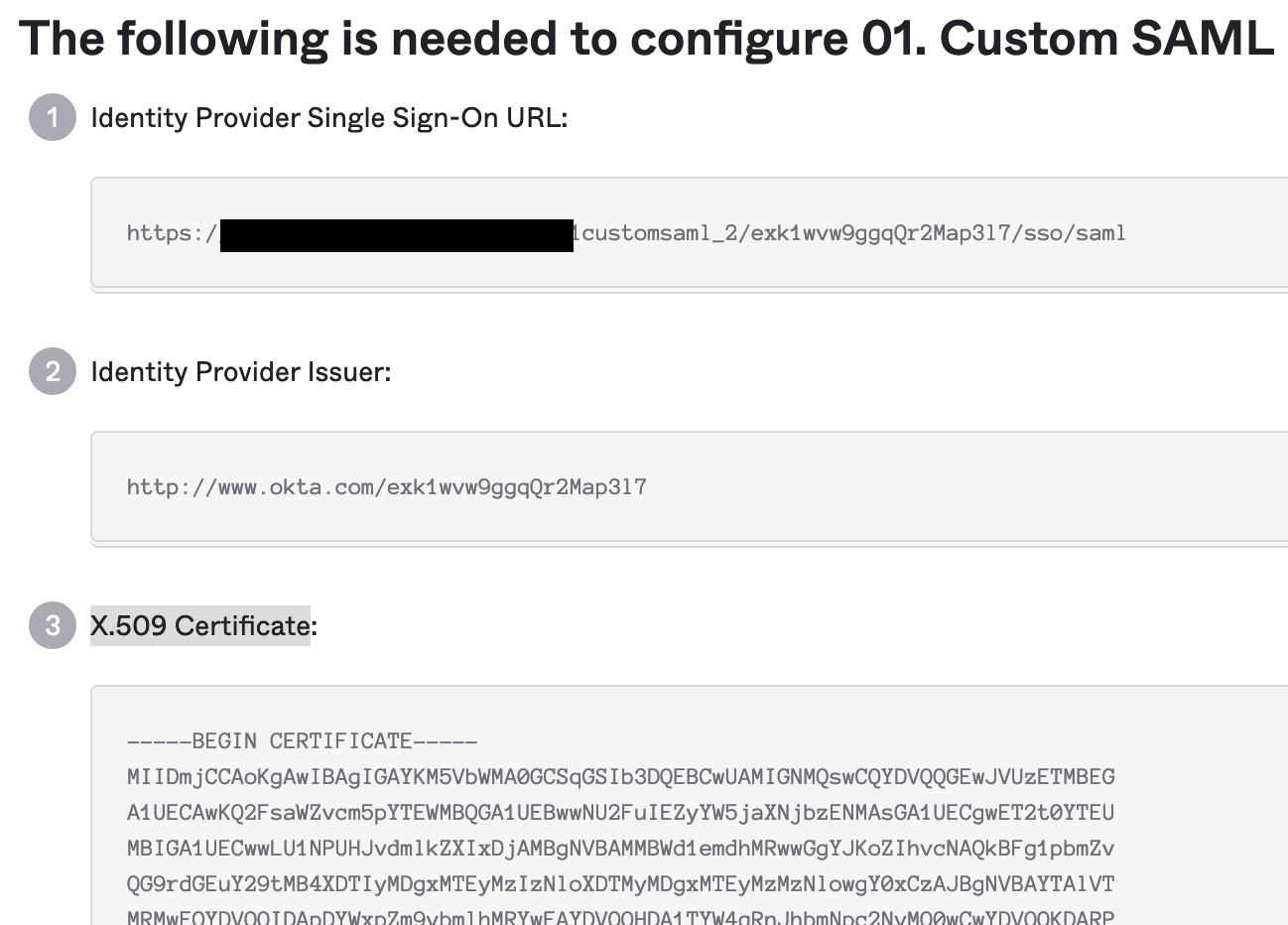 Custom SAML
