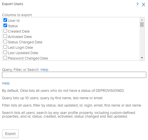 Export Users