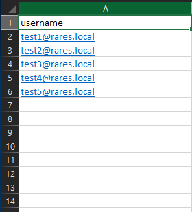 CSV file