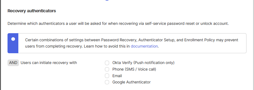 Recovery authenticators