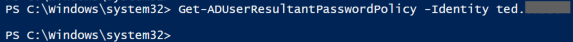 Get-ADUserResultantPasswordPolicyによって、割り当てられたきめ細かなパスワードポリシーが表示されません