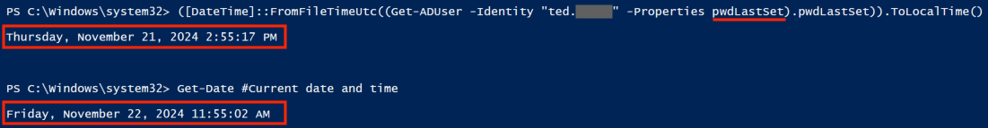 PowerShell verifying minimum password age not met