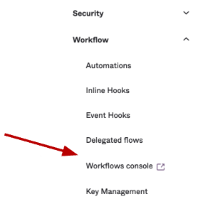 Workflows console