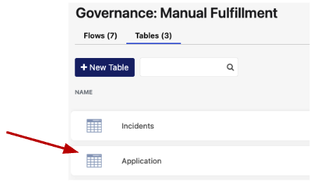 Application table