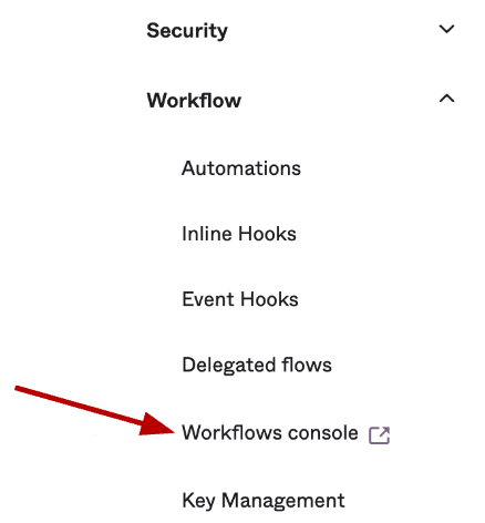 Workflows console