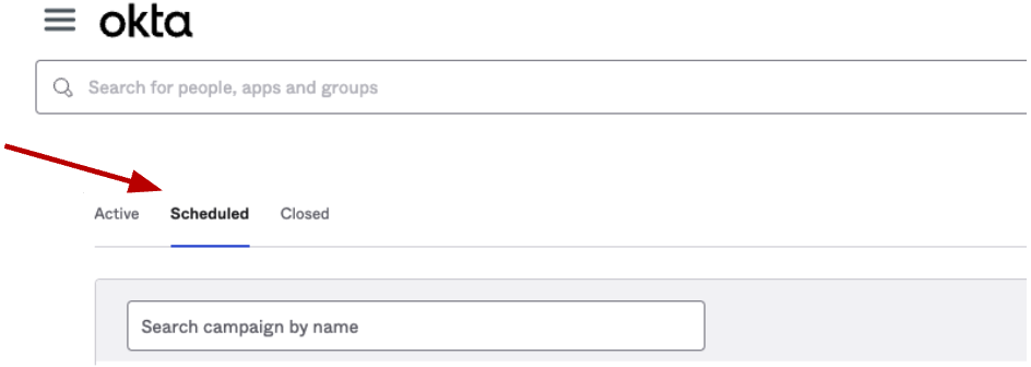 Scheduled tab