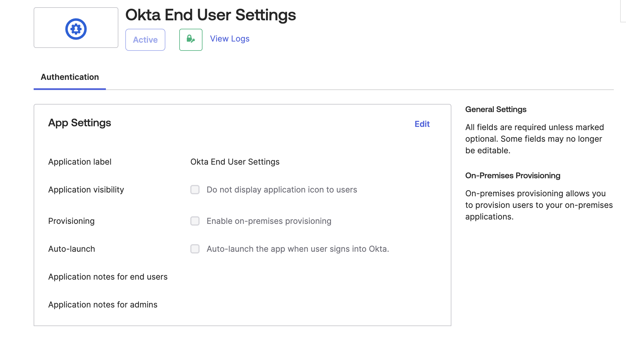 App Settings