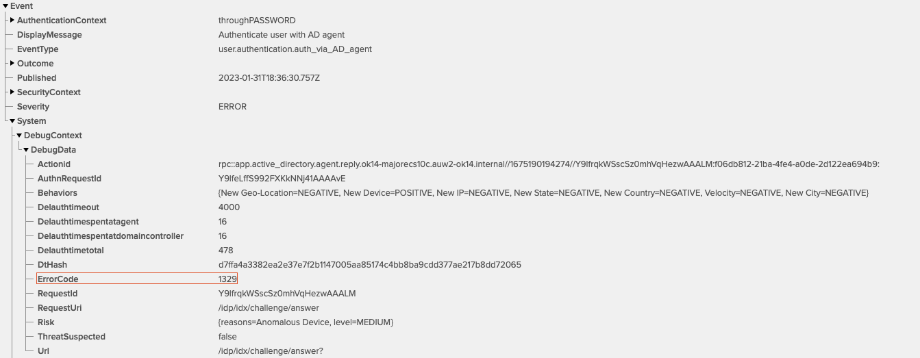 System Logs Event