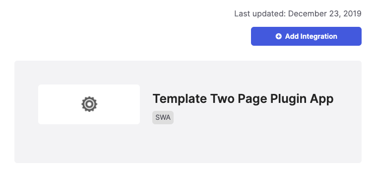 Template Two Page Plugin App