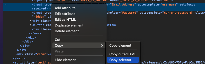 Copy selector
