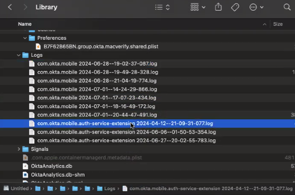 Logs for the SSO extension