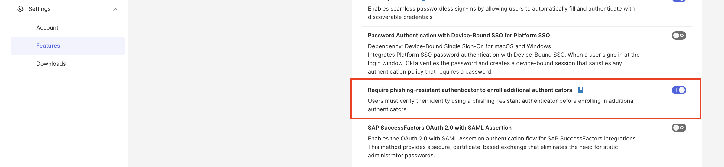Require phishing-resistant authenticator to enroll additional authenticators