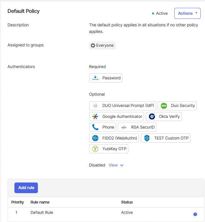 Default policy