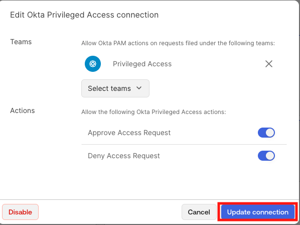 Update connection