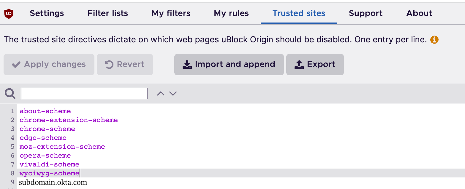 Trusted Sites