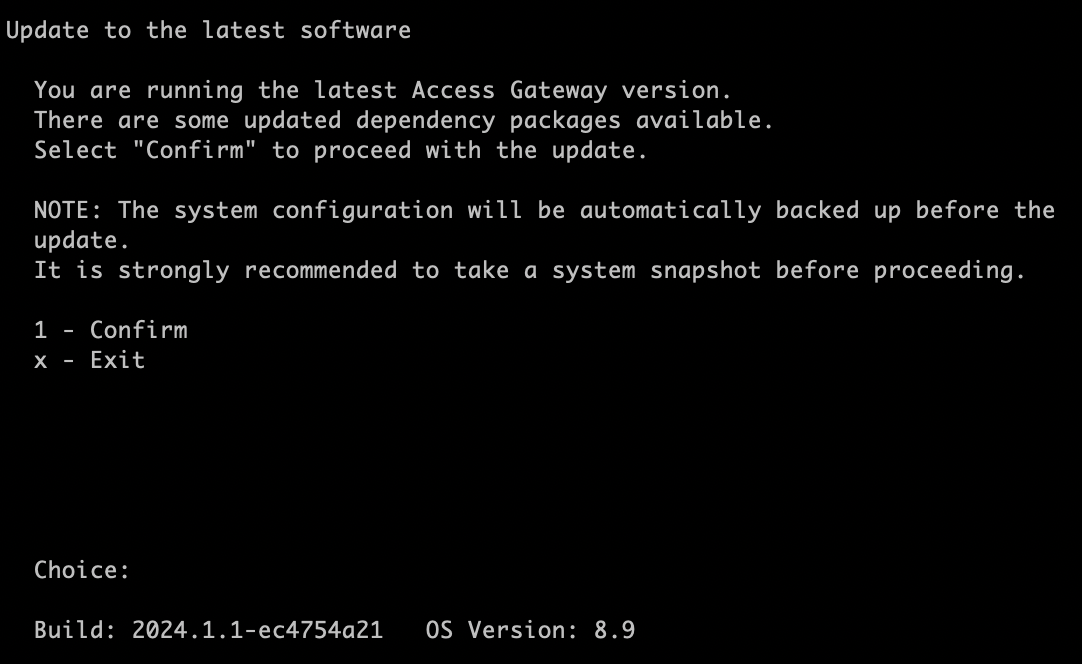 Update to the latest software