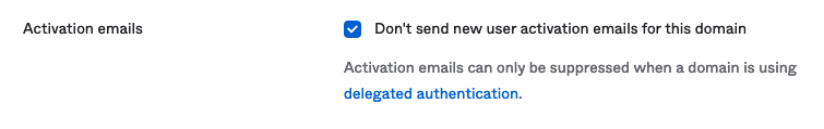 Activation emails