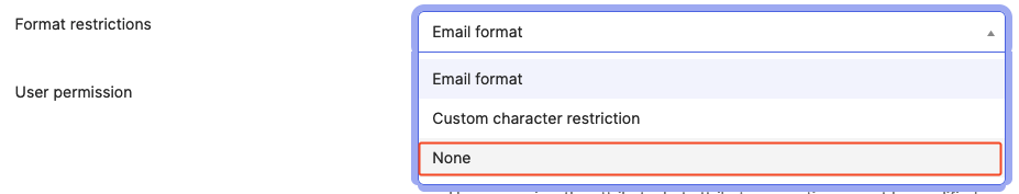 format restrictions