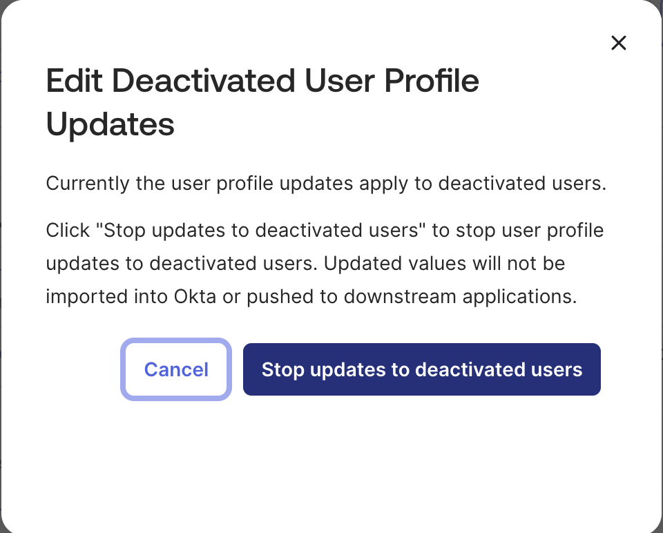 Stop&nbsp;updates to deactivated users