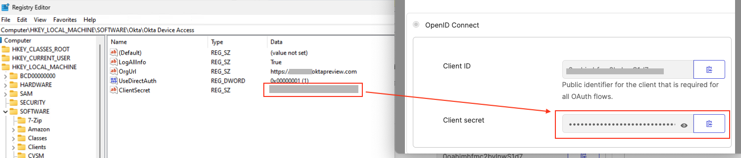 ClientSecret in Registry vs. Admin Console